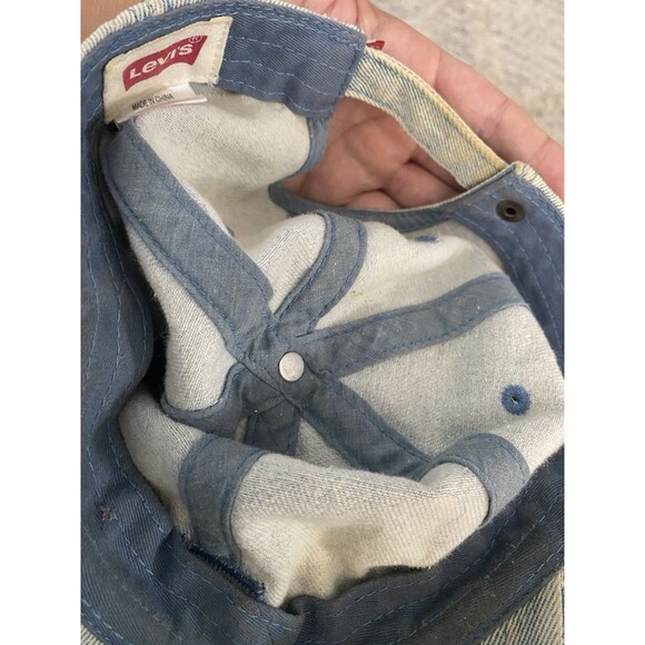 Vintage Levis Red Tab Baseball Hat Strapback Light Blue Denim Jeans main image 5